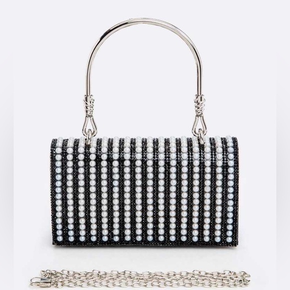 Freshwater Pearl Top Handle Evening Bag - Picture 1 of 5